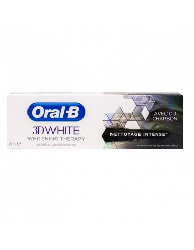 ORAL B 3D White Nettoyage Intense au Charbon |Élimine les taches -boîte blanche et noir 3D white oral b