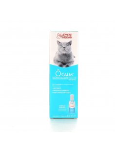 CLEMENT THEKAN Ôcalm Solution Calmante en Spray pour Chat 60ml-Boite bleu et blanche avec un chat gris