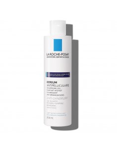 LA ROCHE POSAY KERIUM Shampooing-gel Antipelliculaire Cheveux Gras - Flacon blanc et bleu