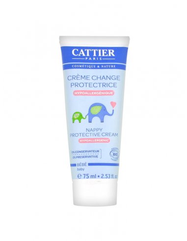 CATTIER Crème change protectrice-tube bleu avec des dessins d'éléphants