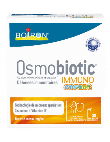 BOIRON OSMOBIOTIC Immuno Enfant Défenses Immunitaires - Boite blanche, bleue et orange