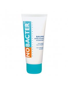NOBACTER Baume après-rasage - Hydratant et apaisant Peaux sensibles-Flacon blanc avec bleu et orange dans le logo.