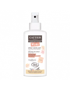 CATTIER KIDS Spray Démêlant pour Cheveux Parfums Guimauve Bio et Vegan - Flacon spray blanc et rose