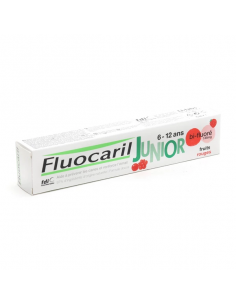 FLUOCARIL Dentifrice Bi-Fluoré Junior 6-12 ans Fruits Rouges - Boite blanche, verte et rouge