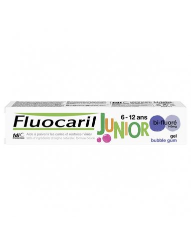 FLUOCARIL Dentifrice Bi-Fluoré Junior 6-12 ans Bubble Gum-boite rectangulaire blanche