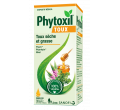 Sirop toux PHYTOXIL, miel, plantain, thym, toux sèche et toux grasse-Boîte verte avec orange, illustration miel et fleurs