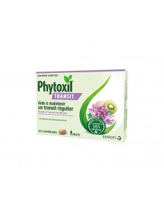 PHYTOXIL Transit : ballonnements, constipation et ventre lourd-boîte verte avec violet, illustration fleurs