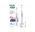 ORAL B Nettoyage Protection Professionnels 3- Boîte blanche bleu et rose avec brosse à dents électrique blanche