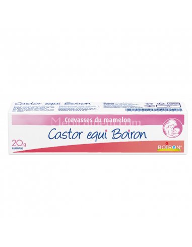 BOIRON Pommade Castor Equi Crevasses du Mamelon-boite rectangulaire rose et blanche