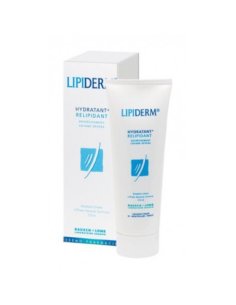 LIPIDERM Émulsion crème hydratant relipidant-flacon à pompe blanc, tube blanc et boite blanche