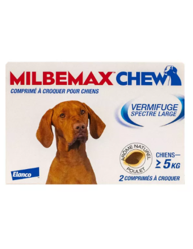 Vermifuge Milbemax Chiens, Comprimé à Croquer +5 kg
