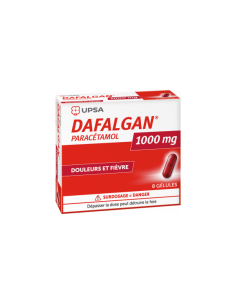 DAFALGAN 1000 mg gélules paracétamol douleurs et fièvre - Boîte blanche et rouge