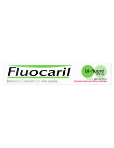 FLUOCARIL Dentifrice Bi-Fluoré 125ml. Boite blanche et verte.