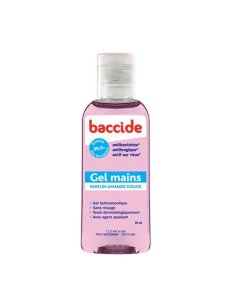BACCIDE Gel Hydroalcoolique Mains Amande douce - flacon 30ml transparent liquide rose