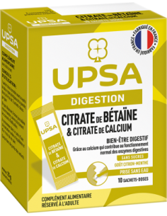 UPSA Digestion Citrate de Bétaïne & Citrate de Calcium Citron/Menthe
