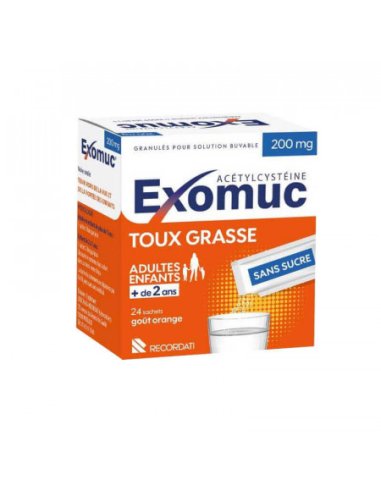 EXOMUC Toux Grasse 200mg Adultes/Enfants- boîte orange