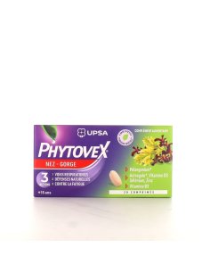 UPSA PHYTOVEX Nez Gorge - boite violette et verte - 20 comprimés