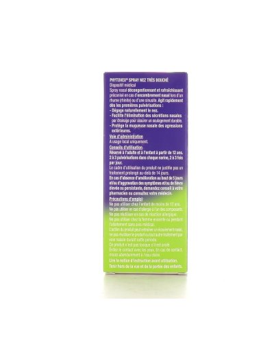 PHYTOVEX Nez Très Bouché Spray Nasal - arrière - boite violette