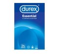 DUREX Essential - 24 préservatifs masculins extra lubrifiés, avec latex-Boîte bleue