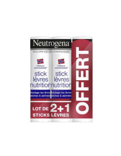 NEUTROGENA Stick Lèvres Nutrition Lot De 2 + 1