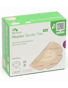 MEPILEX Border Flex Pansement Oval Hydrocellulaire