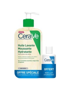 CERAVE Offre Spéciale Huile Lavante Moussante Hydratante + Mini Lait Hydratant