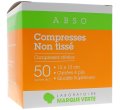 ABSO Compresses Stériles Non Tissés 10x10cm boite orange et verte  boite de 50 sachets de 2