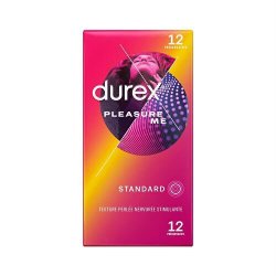 DUREX Préservatif Pleasure Me - 12 préservatifs, boite rose et jaune