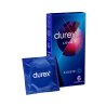 DUREX Love - Boîte de 6 Préservatifs masculins lubrifiés, en latex- Boîte bleu avec cœur rouge et flammes