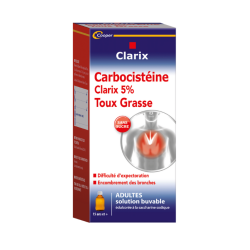 CLARIX Carbocistéine 5% Sirop Toux grasse