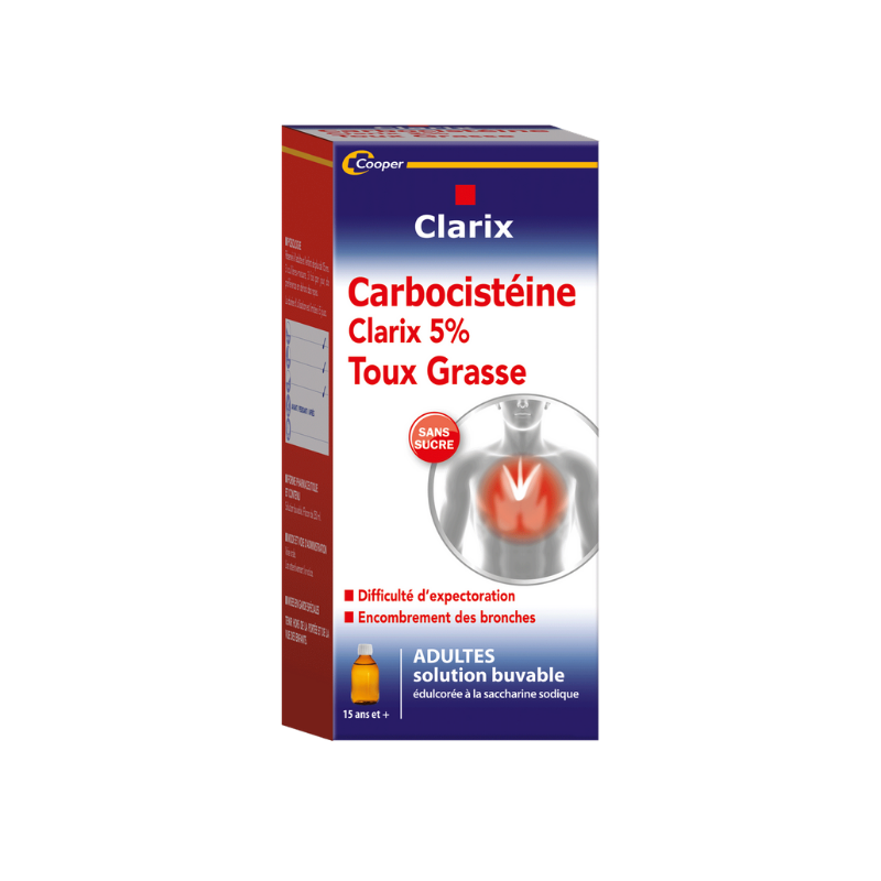 CLARIX Carbocistéine 5% Sirop Toux grasse