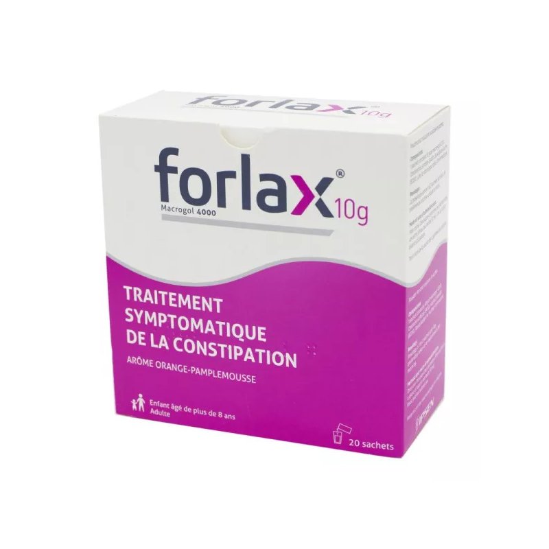 FORLAX 10g Traitement Symptomatique de la Constipation - boite rose et blanche