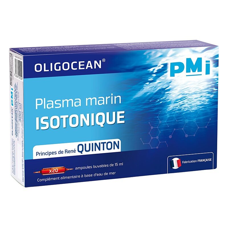 OLIGOCEAN Plasma Marin Isotonique - boite bleu avec image en fond de mer
