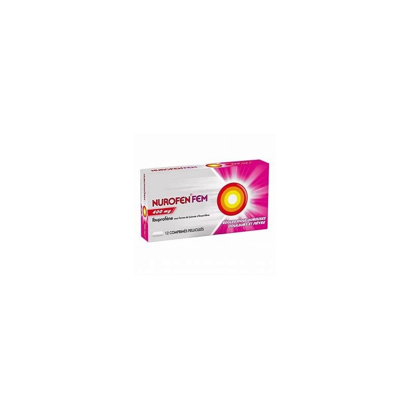 NurofenFem comprimé - Médicament Règle douloureuse - Ibuprofène 400 mg
