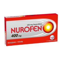 NUROFEN 400 mg 12 comprimés-Boîte grise et rouge