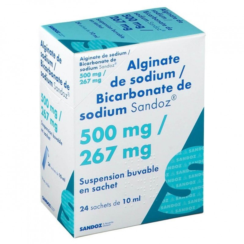 SANDOZ Alginate de sodium/ bicarbonate de sodium 500mg/ 267mg