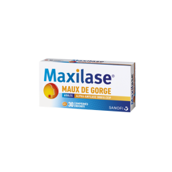 Maxilase comprimé anti-inflammatoire - maux de gorge - posologie et prix - boite de 30 comprimés