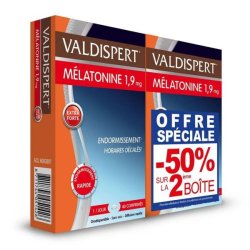 VALDISPERT Mélatonine 1,9mg Offre Spéciale -50% sur la 2è Boite