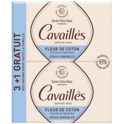 ROGÉ CAVAILLÈS Savon Extra Doux Fleur de Coton 3 +1 Gratuit -