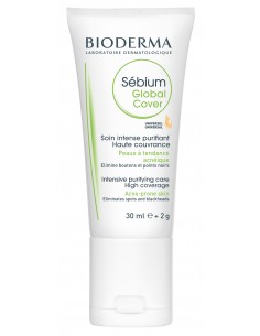 BIODERMA SEBIUM Global Cover Soin purifiant- Tube blanc et vert