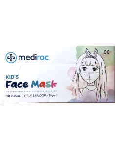 MEDIROC Masque Enfant 3 plis-boite rectangulaire blanche avec dessin d'enfant masqué