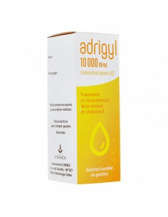 ADRIGYL Carence en Vitamine D 10000 UI/ml - Boîte blanche et jaune