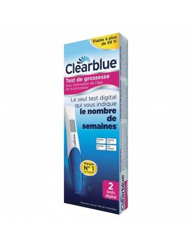 Test de grossesse digital CLEARBLUE x2 Indique le nombre de semaines-Boîte bleue et rose