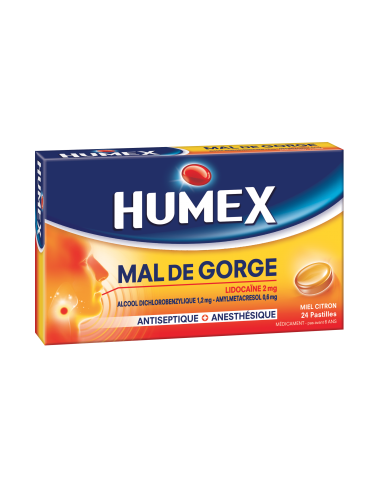 HUMEX Pastilles Lidocaine Miel Citron