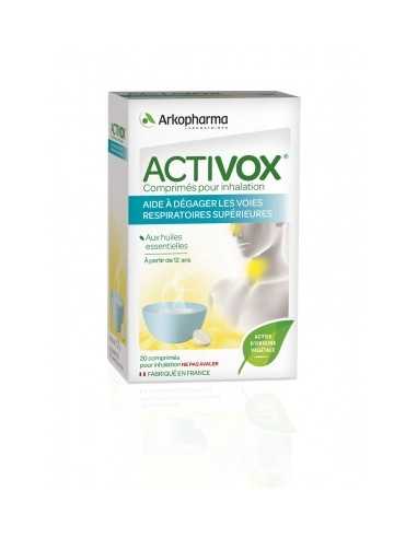 ACTIVOX Comprimés pour inhalation- Rhume,  voies respiratoires encombrées- Boîte blanche avec du jaune, vert et bleu