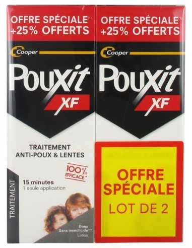 POUXIT XF Anti-poux et anti-lentes lot de 2-boites noires et blanches, photo tête de 2 enfants