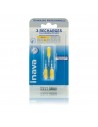 Recharges brossette interdentaires 1 mm, ISO 2 , JAUNE INAVA- Emballage bleu et blanc, brossettes jaunes
