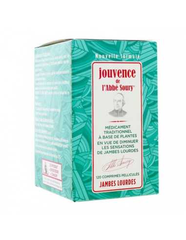 JOUVENCE DE L'ABBE SOURY Comprimés Jambes Lourdes- Boîte verte, blanche et rouge