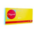 OLIGOSOL Zinc - Médicament complémentation en zinc-boîte jaune cercle te bande rouge et bleu ciel.