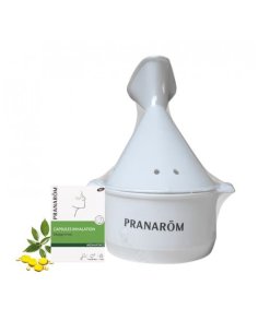 PRANAROM Kit inhalation - Inhalateur blanc avec une boite blanche et verte de capsule jaune